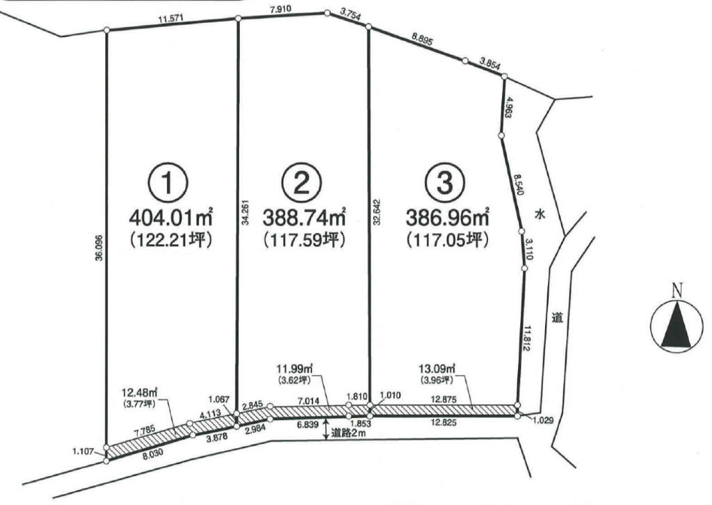 坂戸市長岡　建築条件無し売地　全３区画　仲介手数料無料土地！