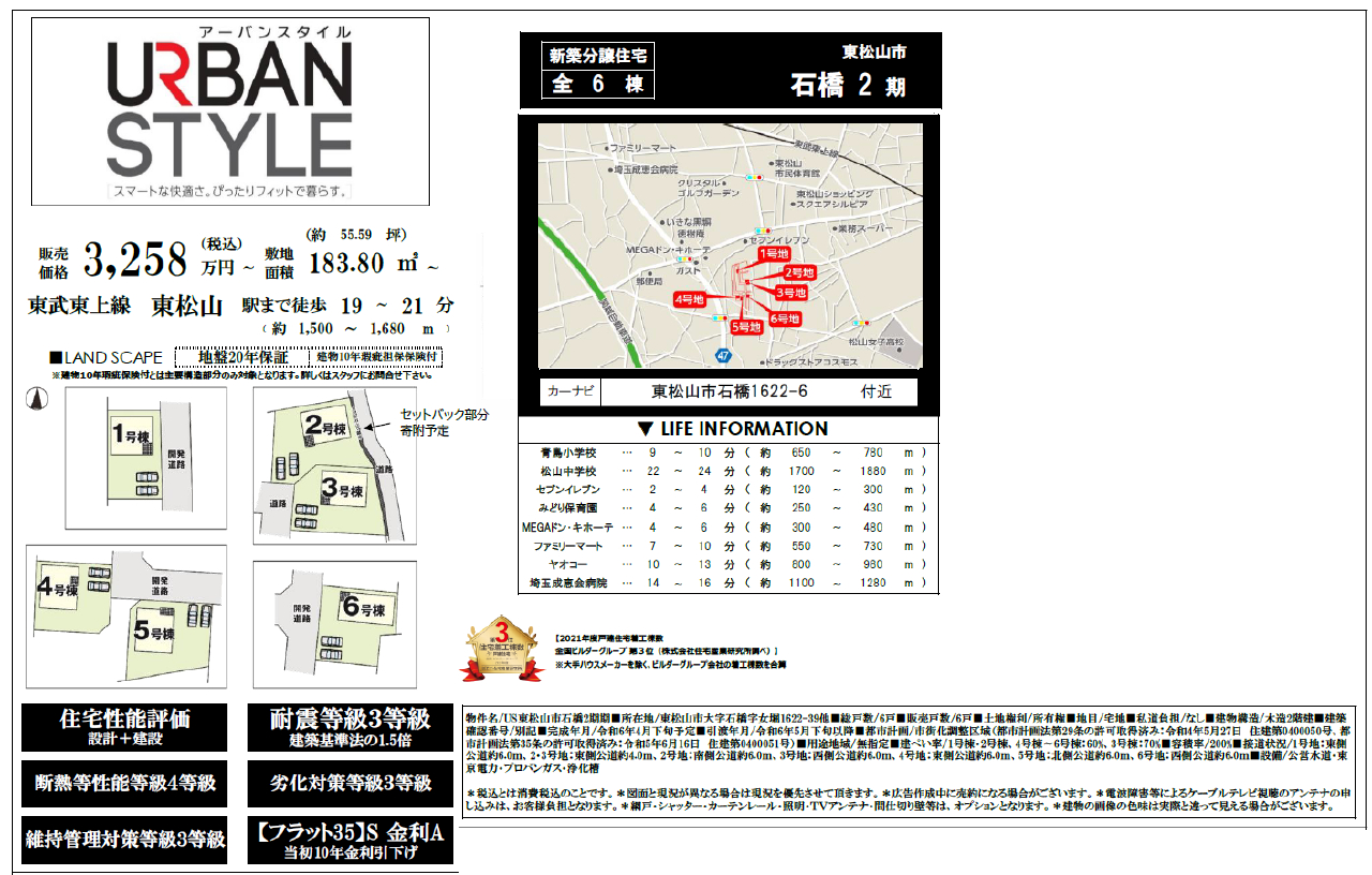 東松山市石橋２期　新築一戸建て　全６棟現場　新築仲介手数料０円無料！