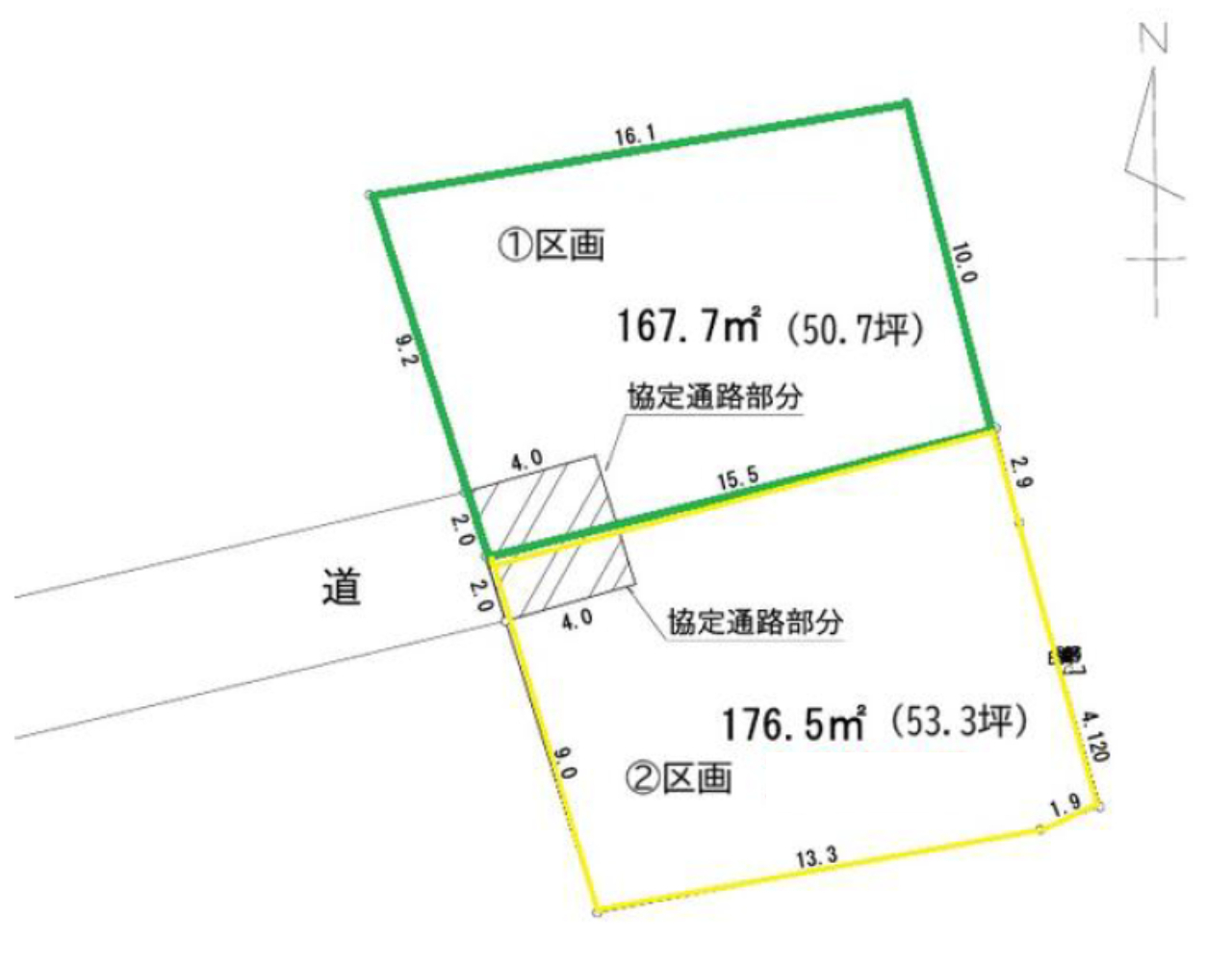 川越市笠幡　建築条件無し売地　全２区画_画像2