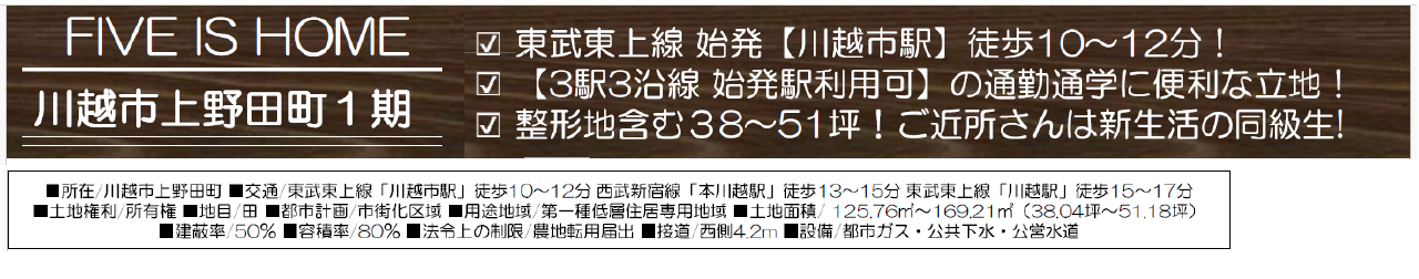 川越市上野田町１期　建築条件付き売地　全９区画　仲介手数料無料土地！_画像2