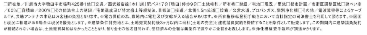 川越市鴨田２期　建築条件付き売地　全３区画　仲介手数料無料土地！_画像2