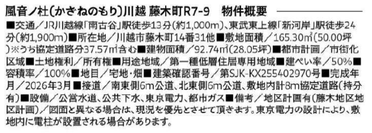 川越市藤木町　新築一戸建て　全９棟現場　新築仲介手数料０円無料！_画像2