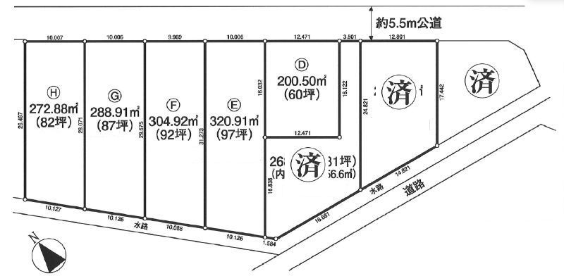 川越市笠幡　建築条件無し売地　全８区画_画像3