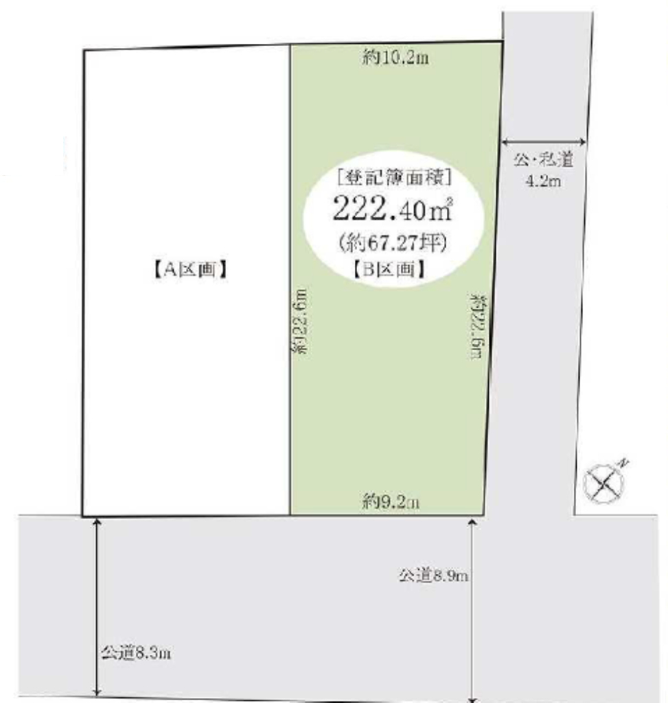 川越市天沼新田　建築条件無し売地　全２区画_画像3