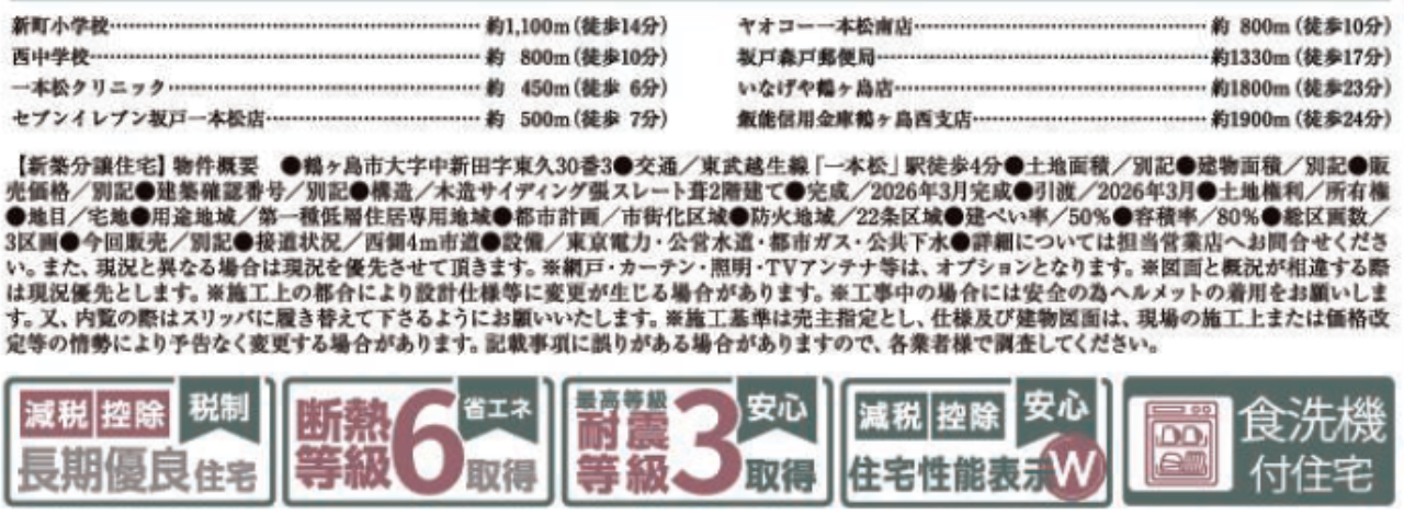 鶴ヶ島市中新田　新築３棟現場　仲介手数料無料_画像3